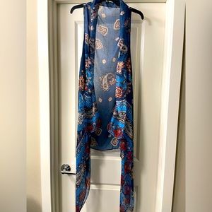Beautiful Blue Paisley Scarf Kimono